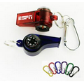 Whistle with Compass Thermometer and Split Ring and Carabiner